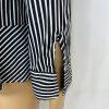 10-3194.jpg Lauren Ralph Lauren Women Cotton Button Up Shirt 12 Black White Striped Ruffle