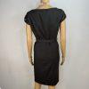 10-3210.jpg New Directions Cotton Spandex Lace Wrap Dress 8 Charcoal Scoop Neck Belted Lined