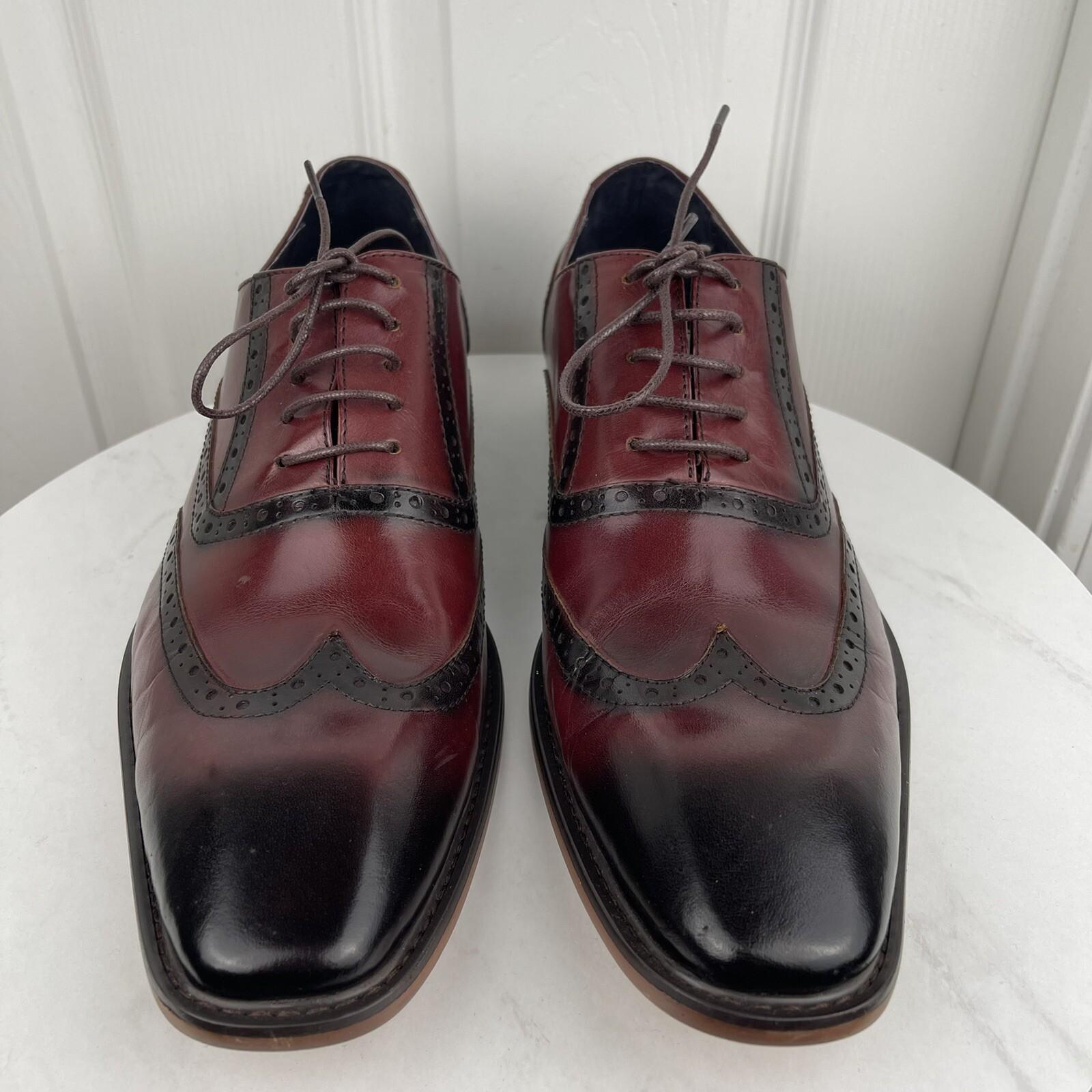 New ASHER GREEN Men Genuine Leather Perforated Wingtip Oxfords Shoes Size 12