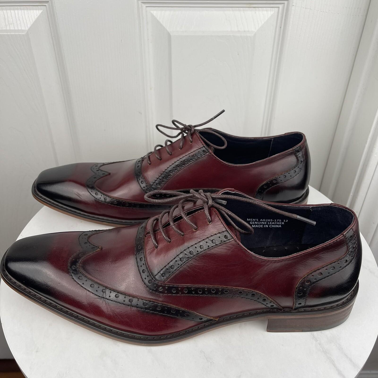 New ASHER GREEN Men Genuine Leather Perforated Wingtip Oxfords Shoes Size 12