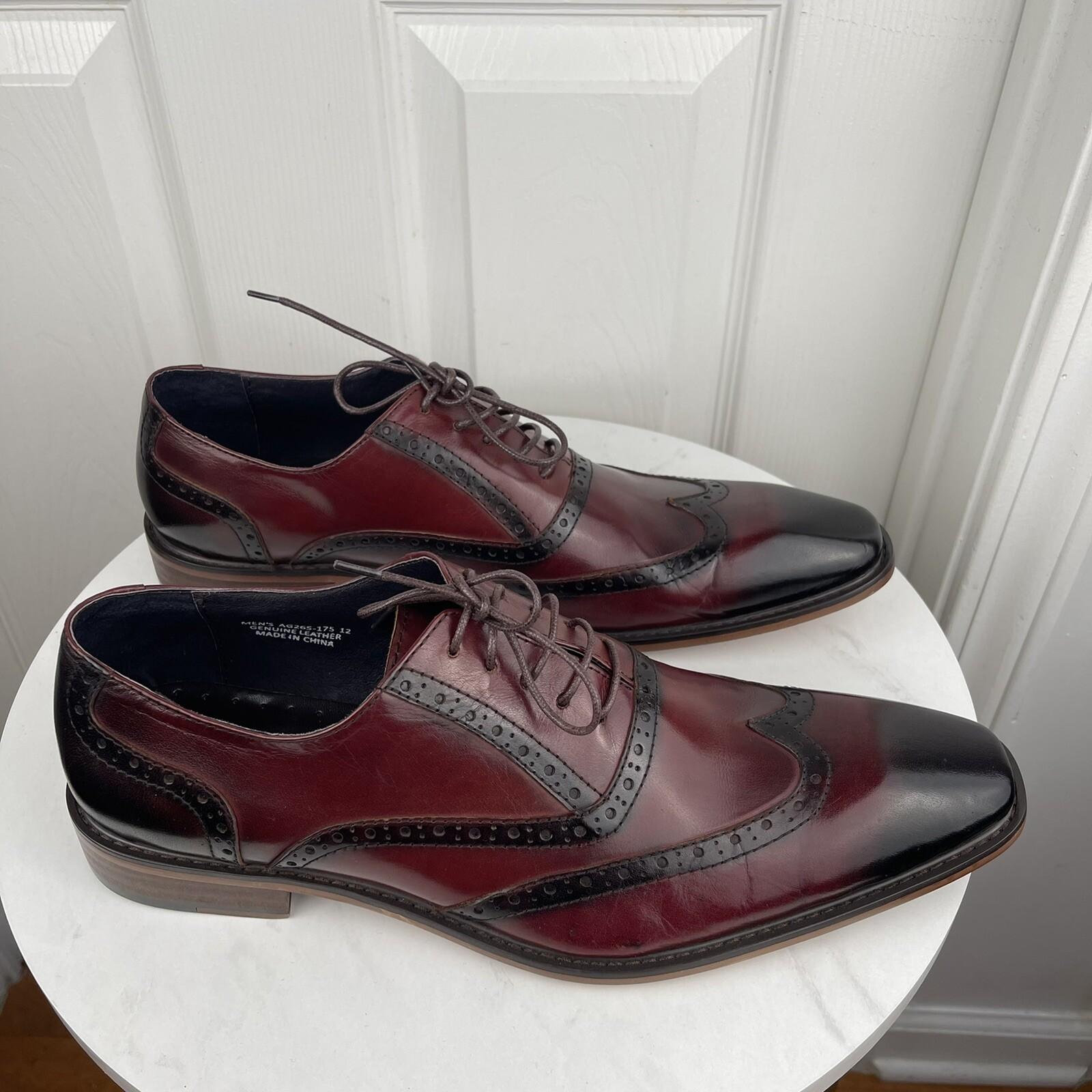 New ASHER GREEN Men Genuine Leather Perforated Wingtip Oxfords Shoes Size 12