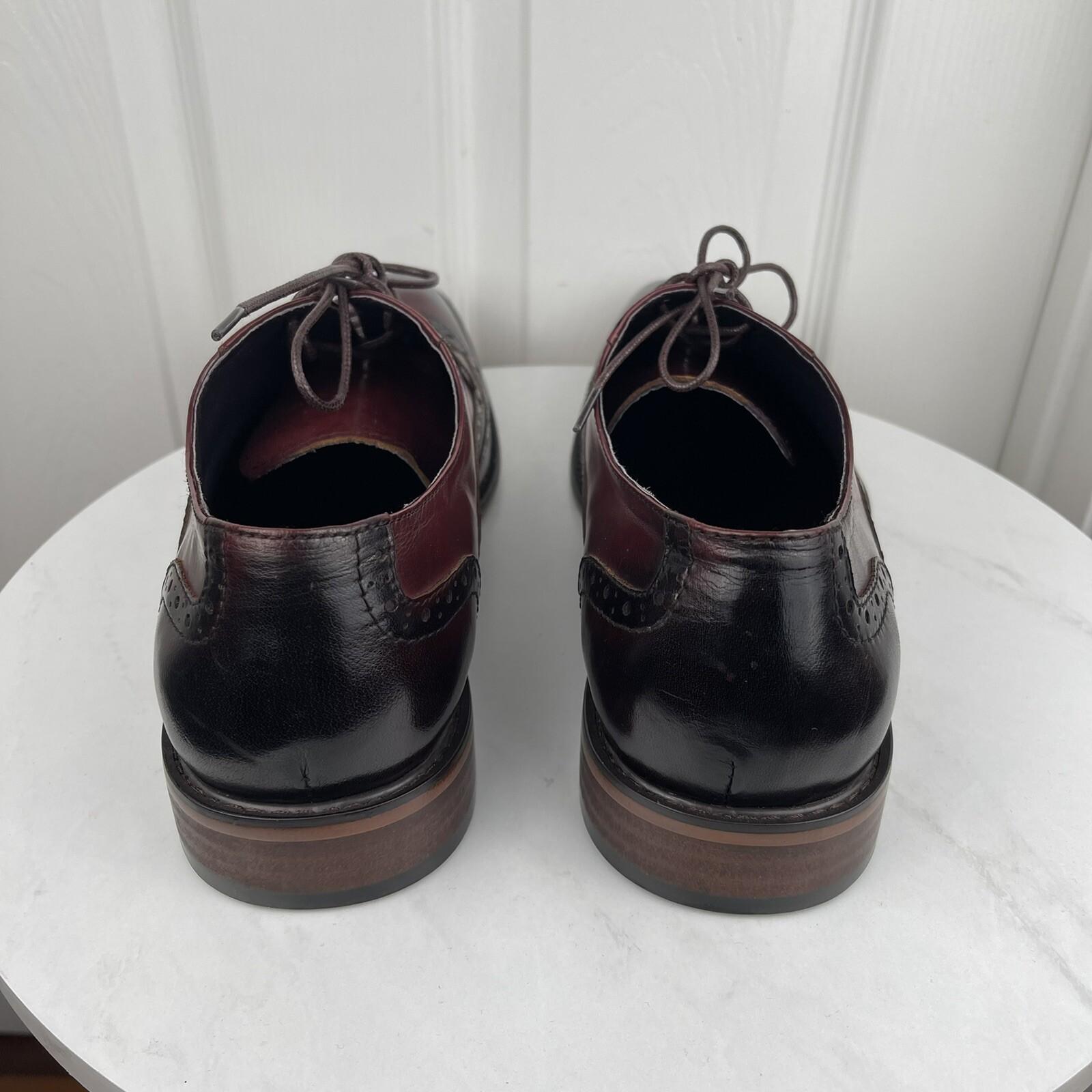 New ASHER GREEN Men Genuine Leather Perforated Wingtip Oxfords Shoes Size 12