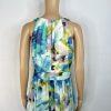 Eliza J Maxi Dress 6 Beaded Floral Green Halter Neck Ruffle Flowy Sleeveless