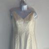 Galina VTG Polyester Wedding Dress 6 Ivory Ruffle Trumpet Embroidered Sleeveless