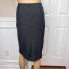 LARRY LEVINE 2PC Gray Striped Polyester Rayon Spandex Career Skirt Suit Size 12