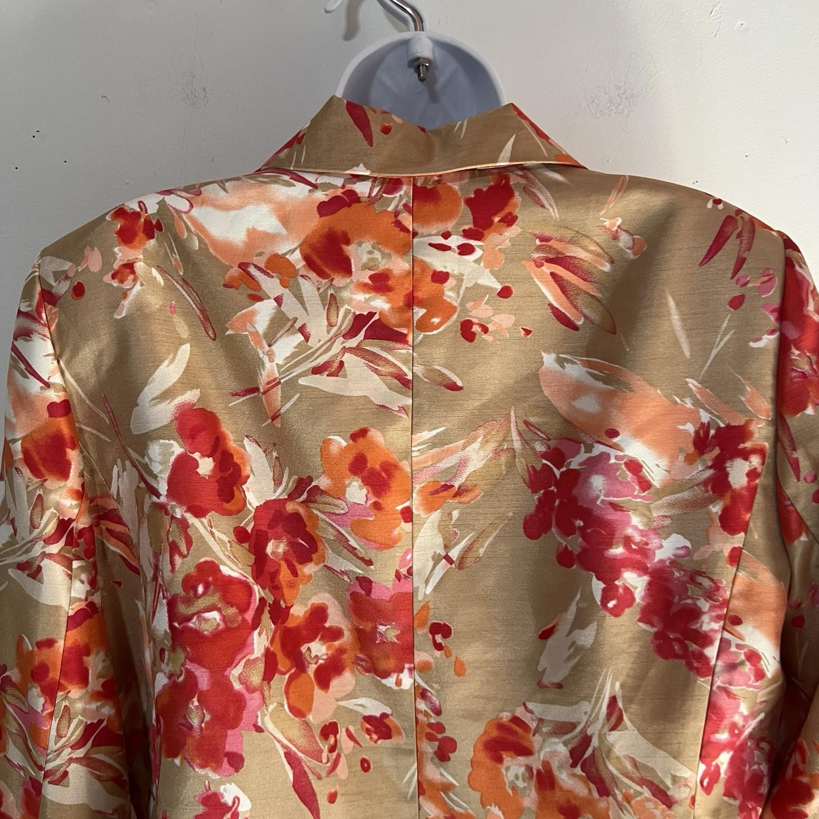Le Suit Women Polyester Skirt Suit Size 16 Beige Floral Cocktail 2PC