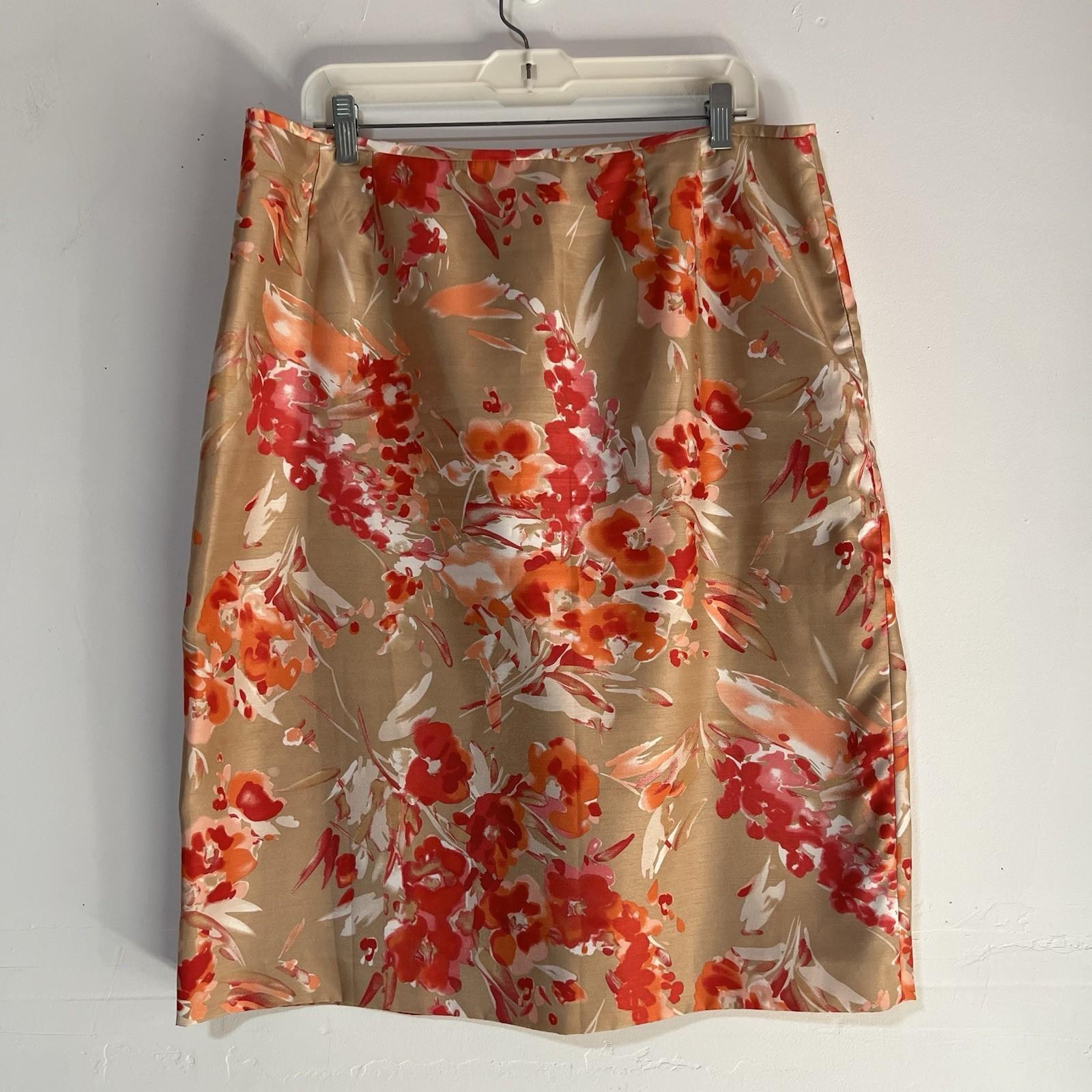 Le Suit Women Polyester Skirt Suit Size 16 Beige Floral Cocktail 2PC