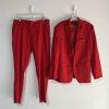 INC International Concepts Linen Rayon Pant 34x32 Suit Size M Red Double Vented
