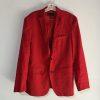 INC International Concepts Linen Rayon Pant 34x32 Suit Size M Red Double Vented