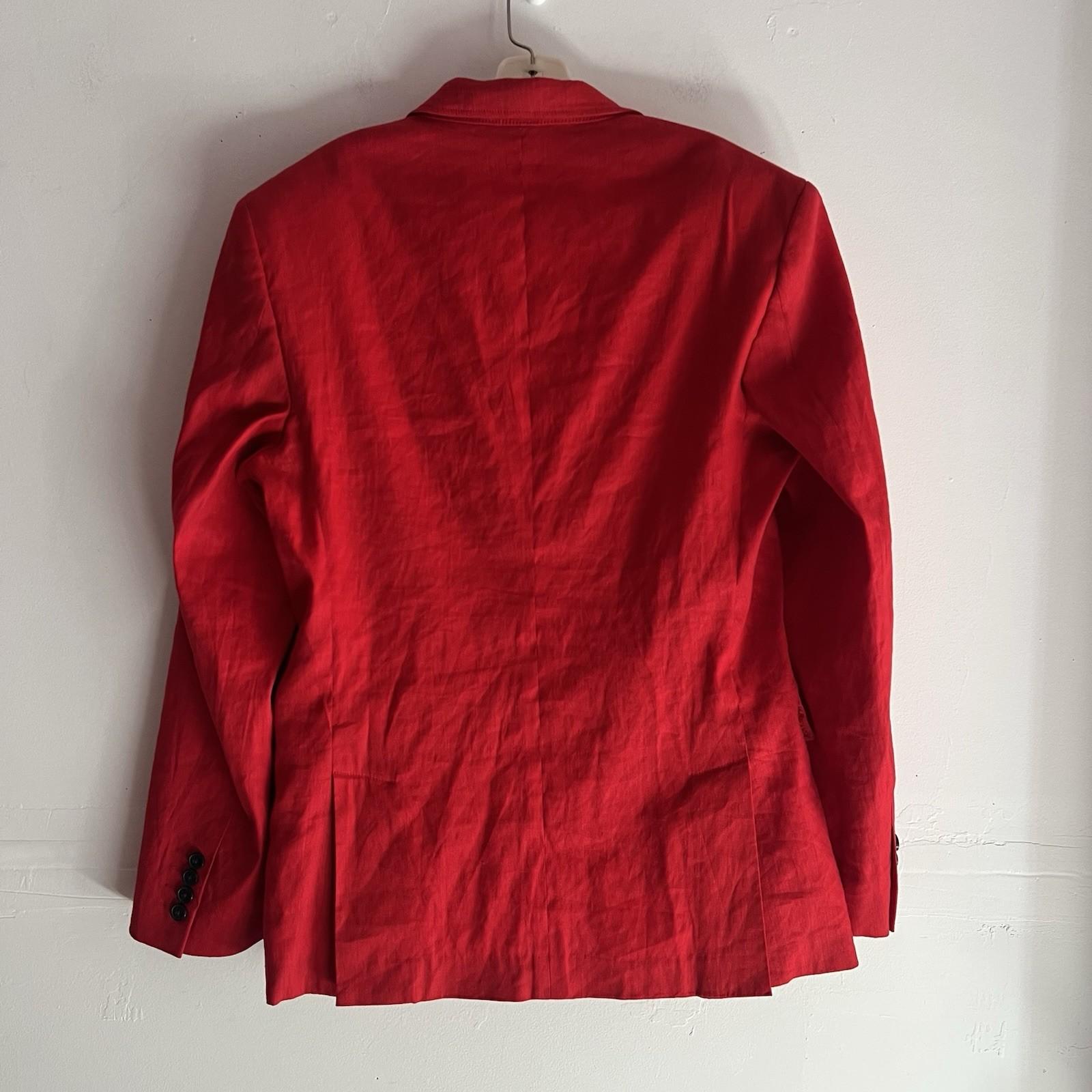 INC International Concepts Linen Rayon Pant 34x32 Suit Size M Red Double Vented