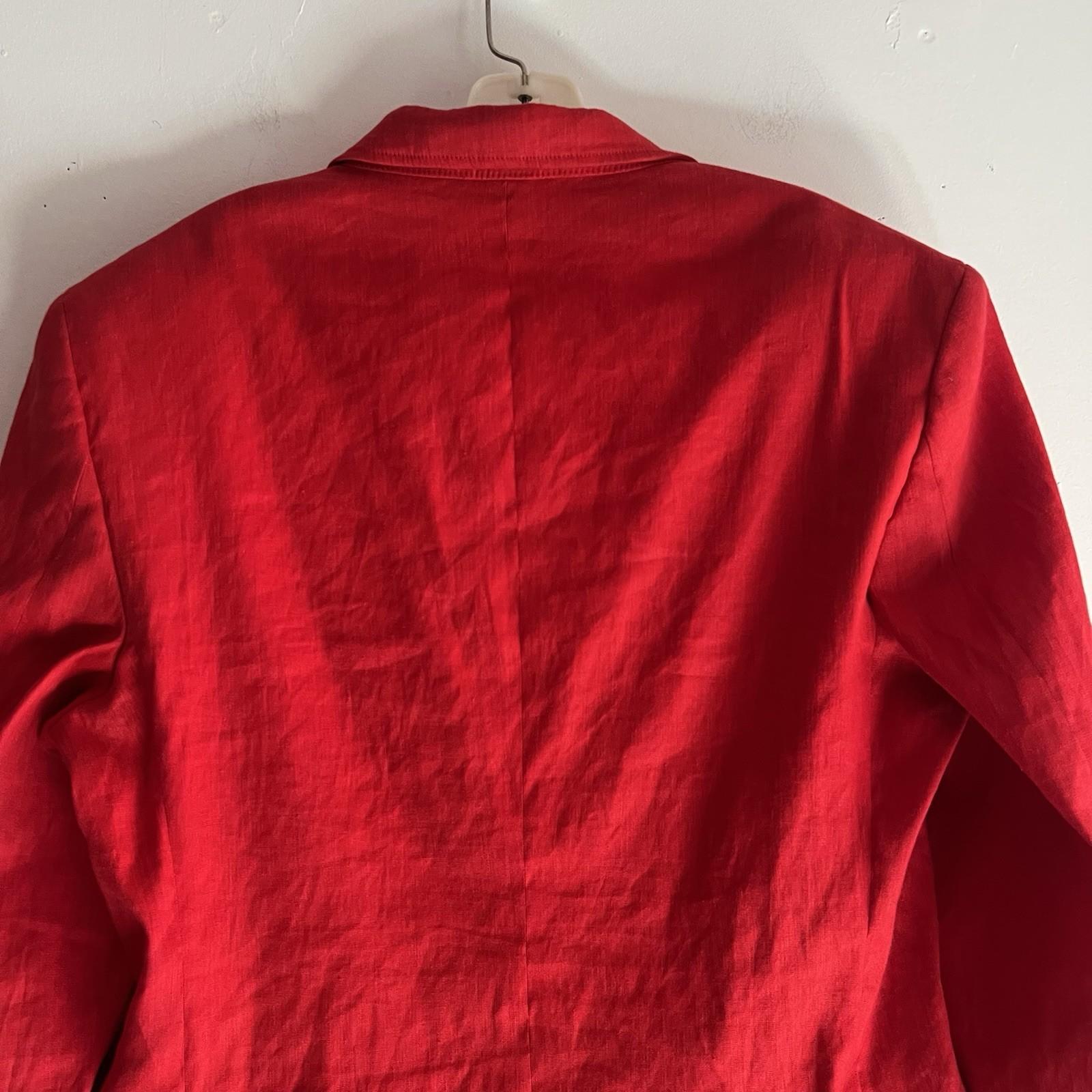 INC International Concepts Linen Rayon Pant 34x32 Suit Size M Red Double Vented
