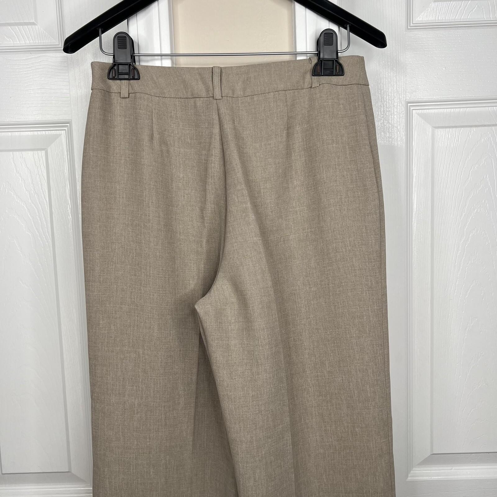 New York & CO Polyester Pant Suit Size 2 Beige Crepe Janet Street Trouser 2PC