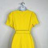New York & Company Knee Length Sheath Dress Size XL Yellow Stretch V Neck Belted