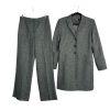 LARRY LEVINE Polyester Lined Mid Length Pant Suit Size 8 Gray Business Career
