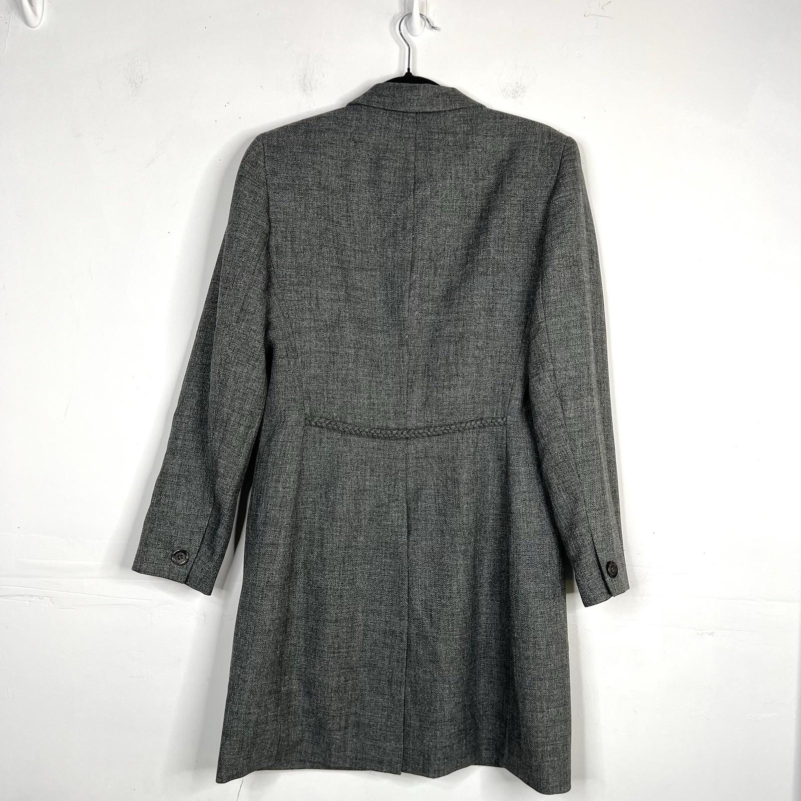 LARRY LEVINE Polyester Lined Mid Length Pant Suit Size 8 Gray Business Career
