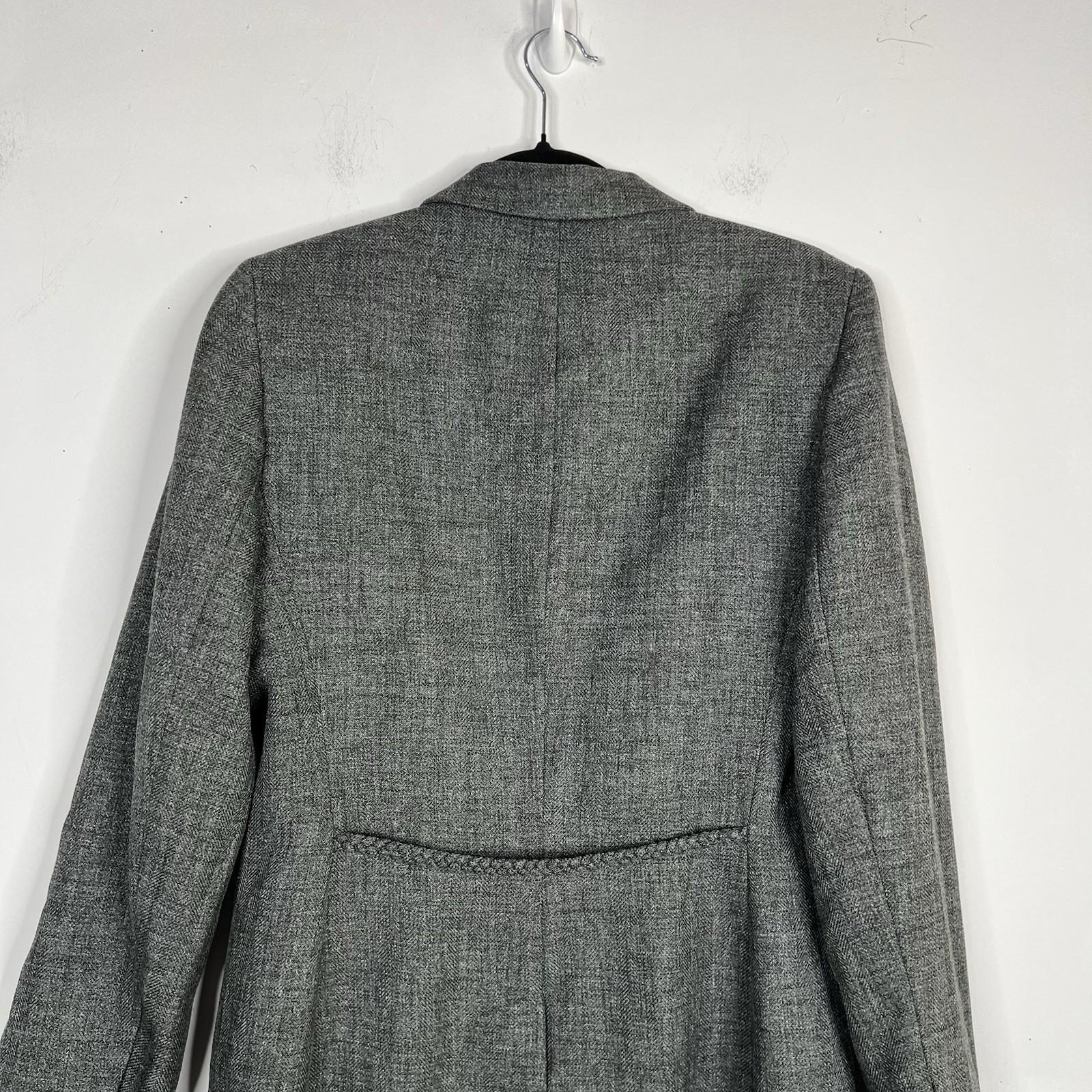 LARRY LEVINE Polyester Lined Mid Length Pant Suit Size 8 Gray Business Career