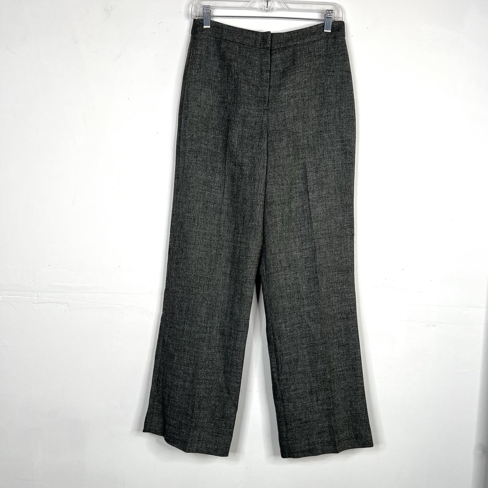 LARRY LEVINE Polyester Lined Mid Length Pant Suit Size 8 Gray Business Career