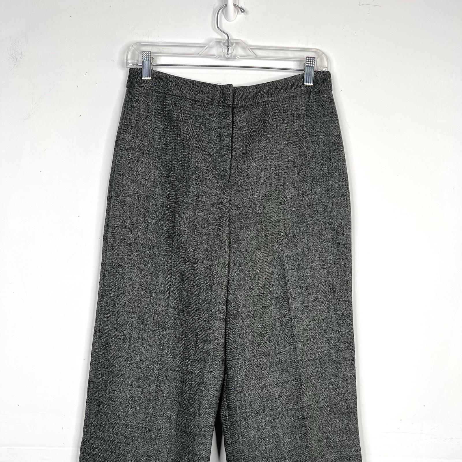 LARRY LEVINE Polyester Lined Mid Length Pant Suit Size 8 Gray Business Career