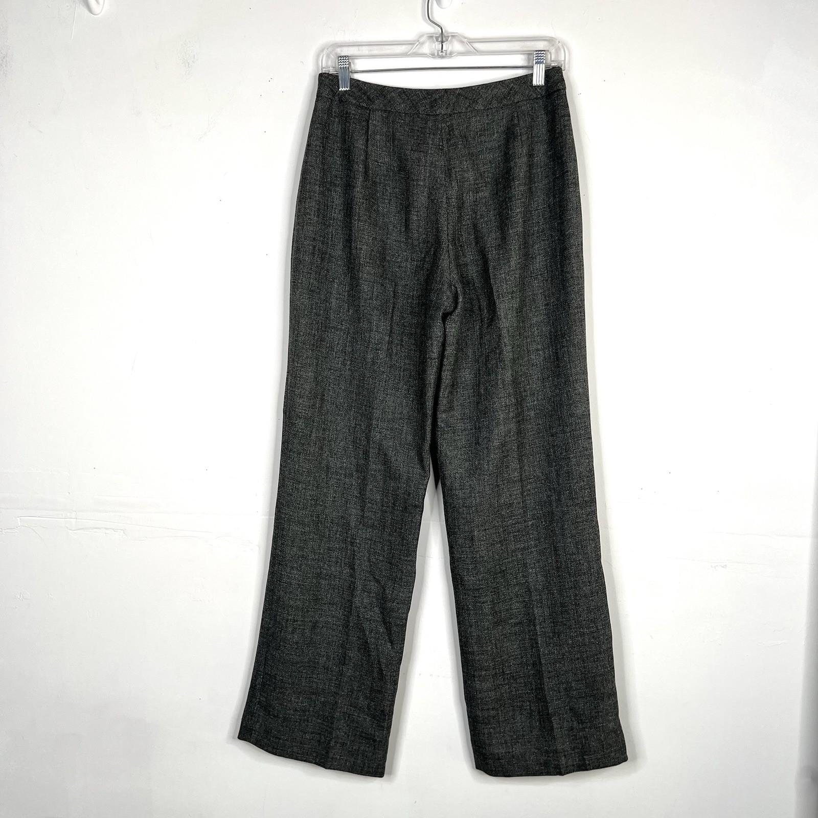 LARRY LEVINE Polyester Lined Mid Length Pant Suit Size 8 Gray Business Career