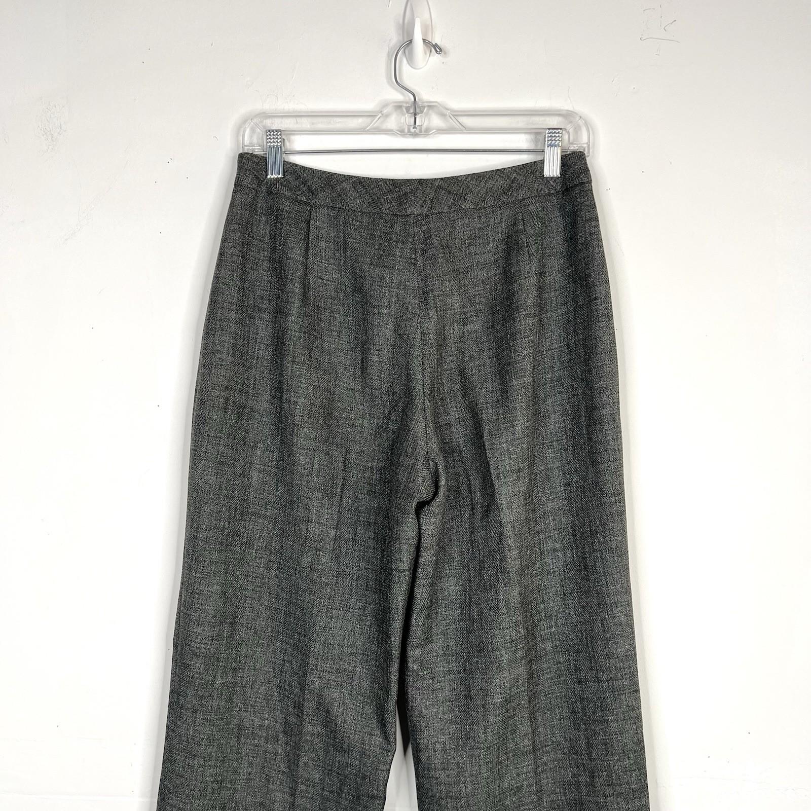 LARRY LEVINE Polyester Lined Mid Length Pant Suit Size 8 Gray Business Career