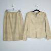 Le Suit Women Polyester Rayon Skirt Suit Size 8 Beige White Business Career 2PC