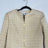 Le Suit Women Polyester Rayon Skirt Suit Size 8 Beige White Business Career 2PC
