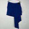 New York & Company High Waisted Shorts Size 6 Blue Assymetrical Drape Front New
