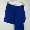 New York & Company High Waisted Shorts Size 6 Blue Assymetrical Drape Front New