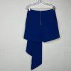 New York & Company High Waisted Shorts Size 6 Blue Assymetrical Drape Front New