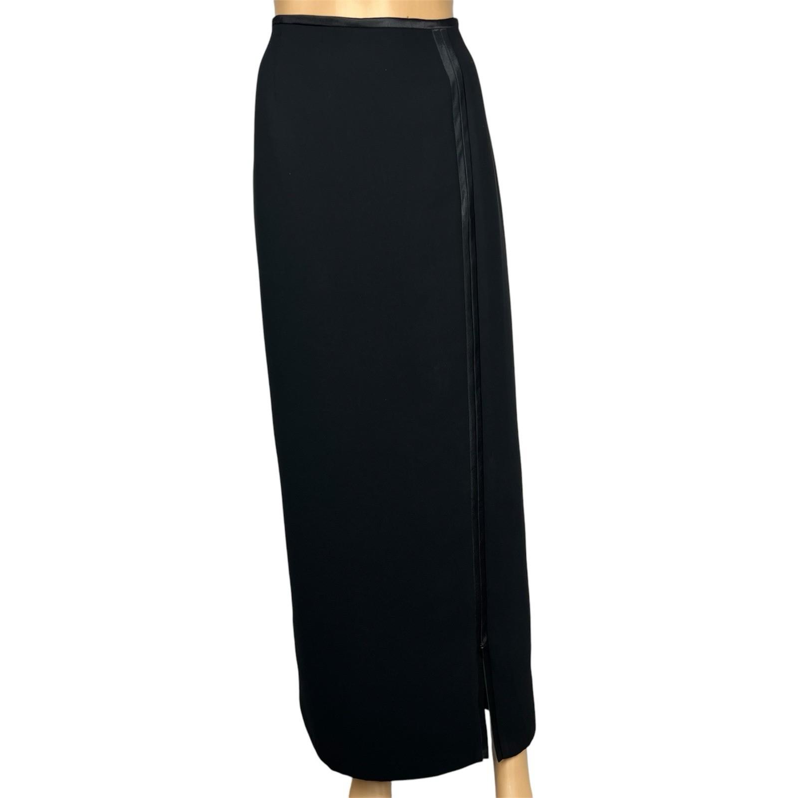 Joseph Ribkoff Maxi Tuxedo Skirt 10 Satin Striped Classic Formal Long side zip