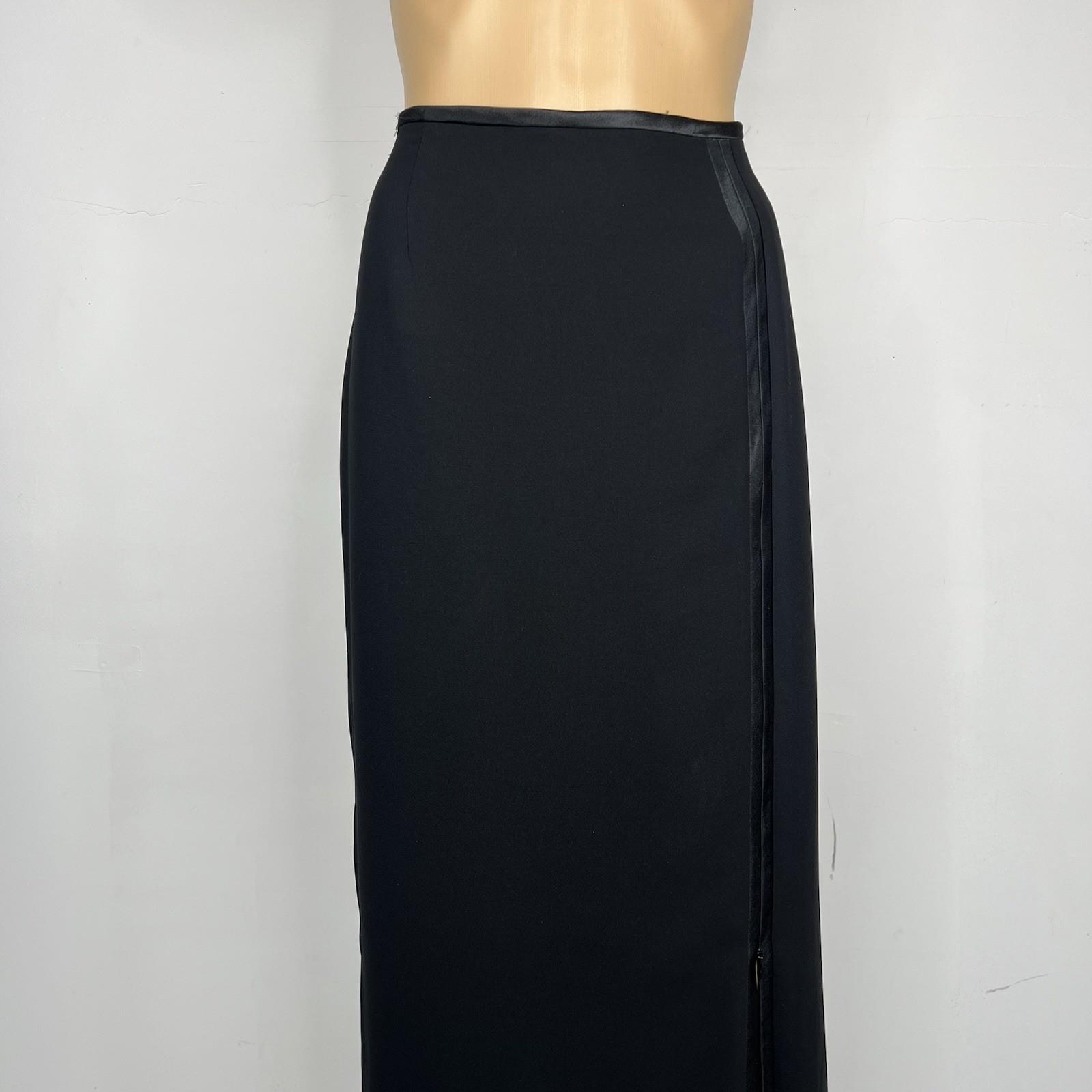 Joseph Ribkoff Maxi Tuxedo Skirt 10 Satin Striped Classic Formal Long side zip