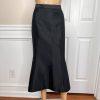 New SUSANNA 3PC Blue Black Ruffle Polyester Lined Cocktail Skirt Suit Top SZ 10