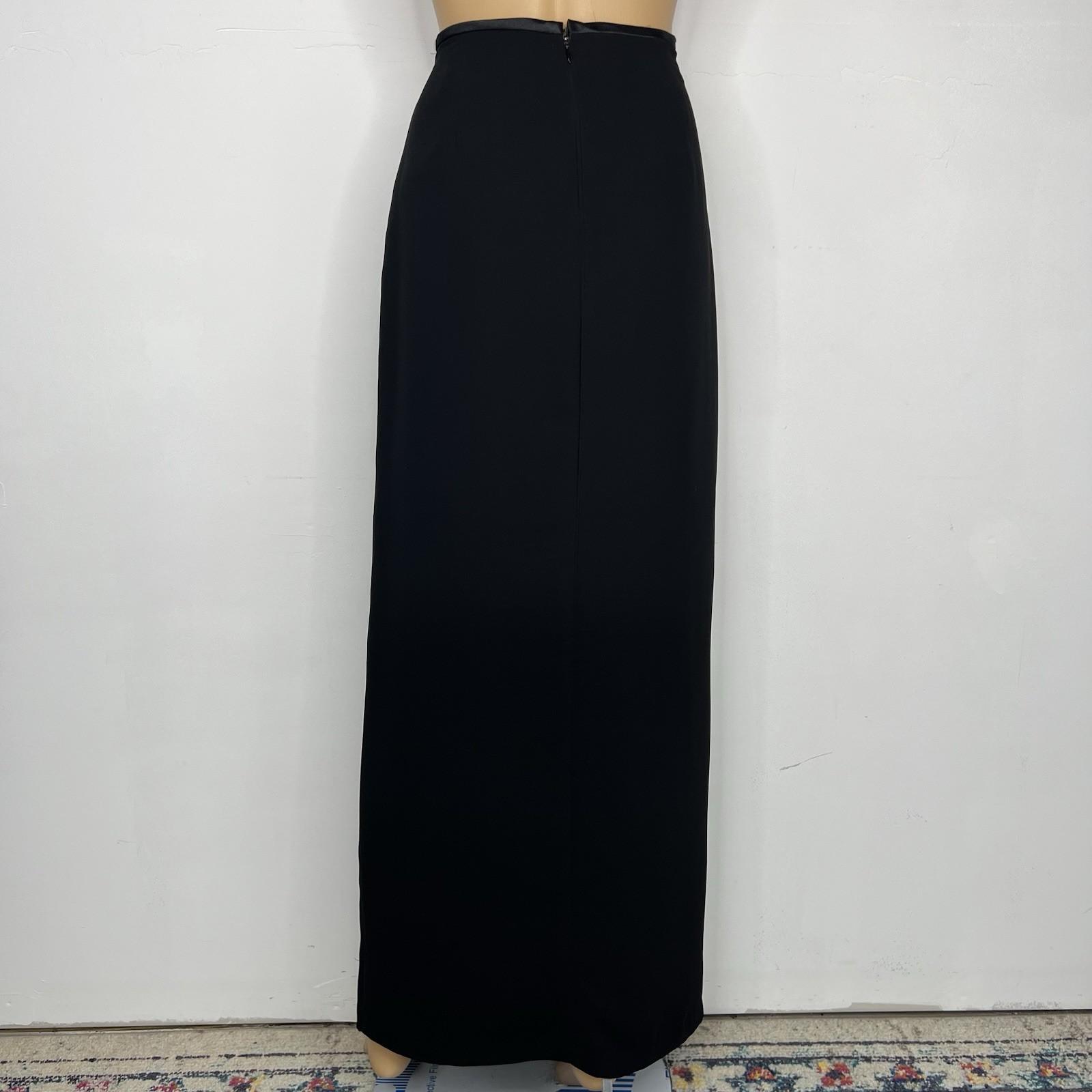 Joseph Ribkoff Maxi Tuxedo Skirt 10 Satin Striped Classic Formal Long side zip