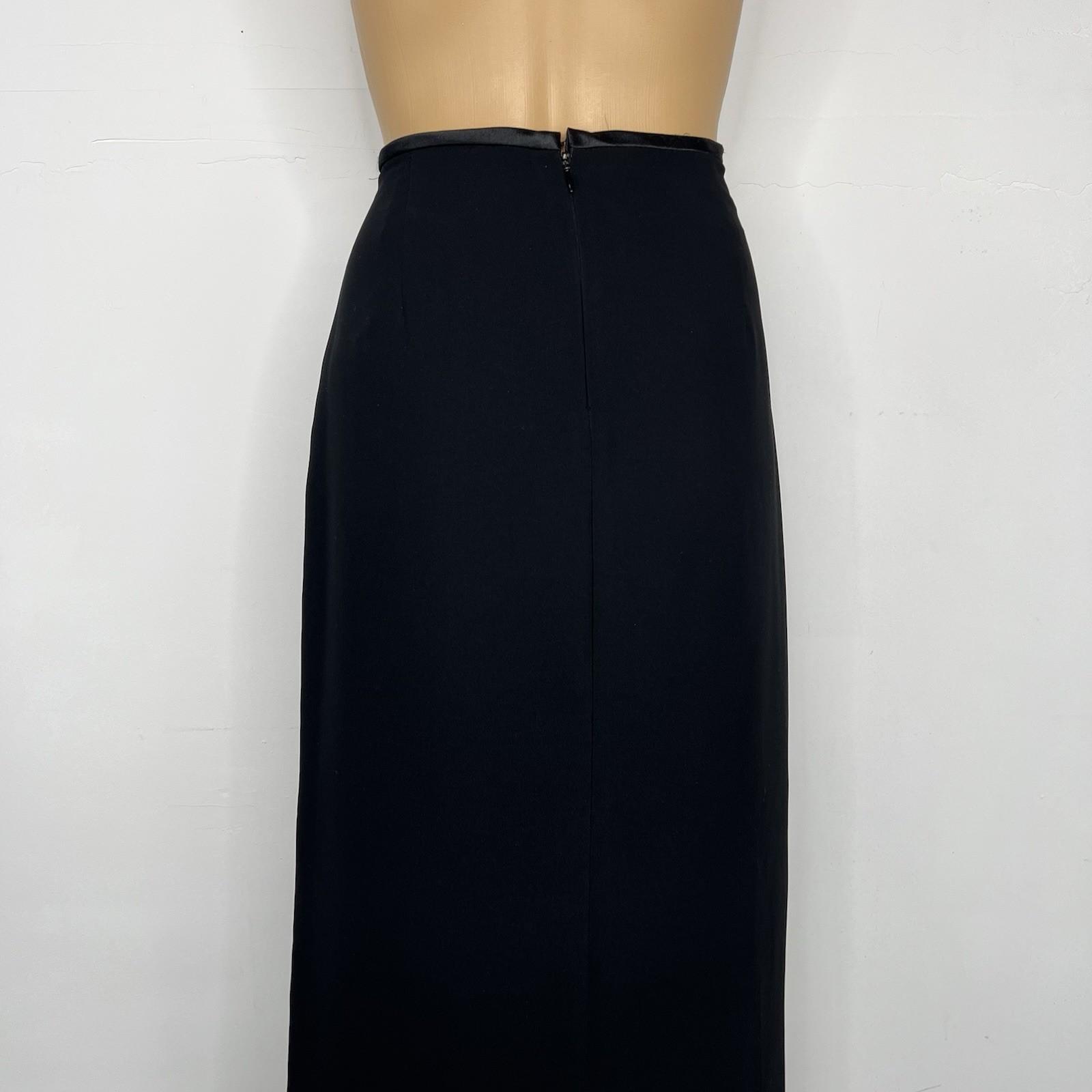 Joseph Ribkoff Maxi Tuxedo Skirt 10 Satin Striped Classic Formal Long side zip