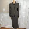 Tahari ASL Women Polyester Skirt Suit 12 Pickle Green Lined Maxi 2PC