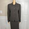 Tahari ASL Women Polyester Skirt Suit 12 Pickle Green Lined Maxi 2PC