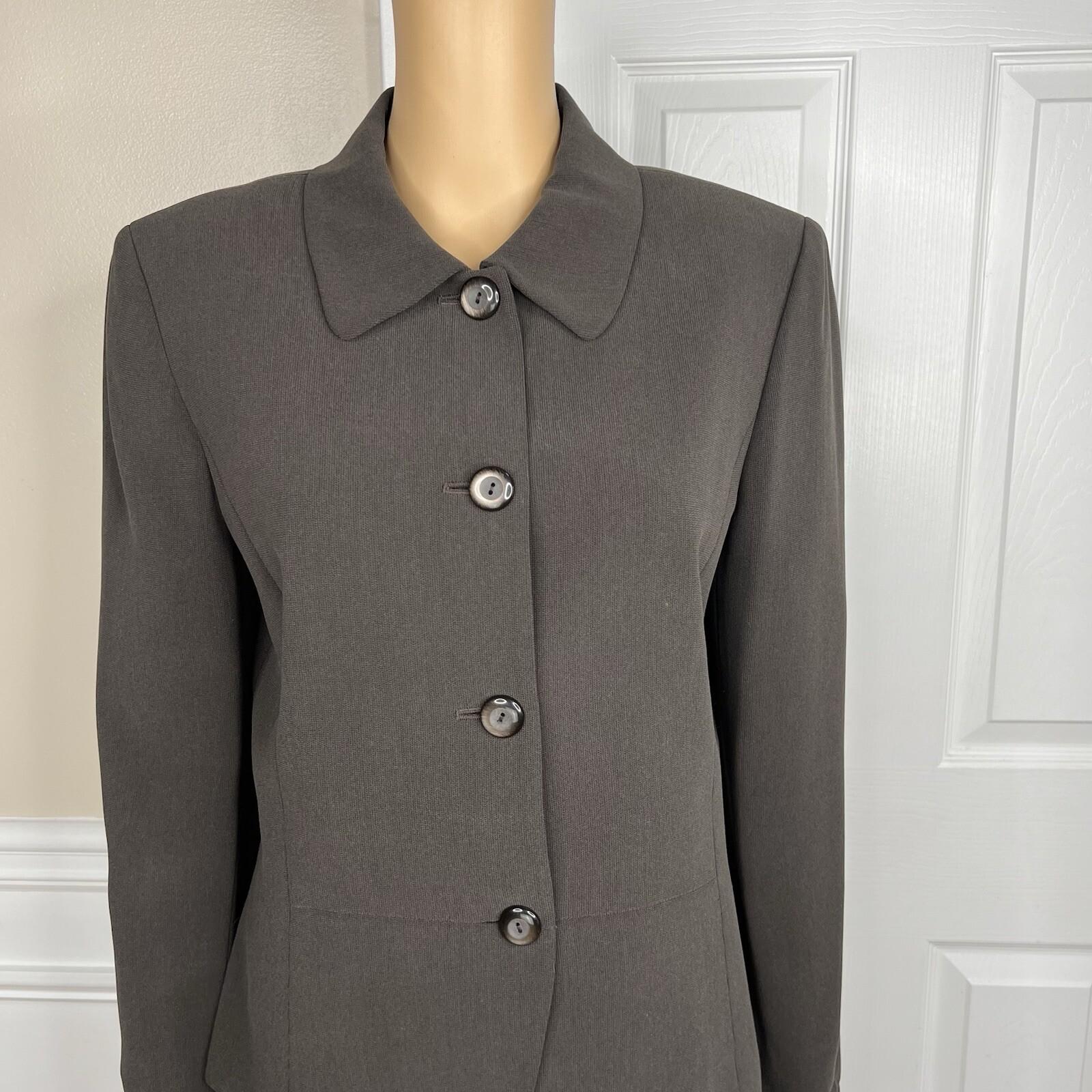 Tahari ASL Women Polyester Skirt Suit 12 Pickle Green Lined Maxi 2PC