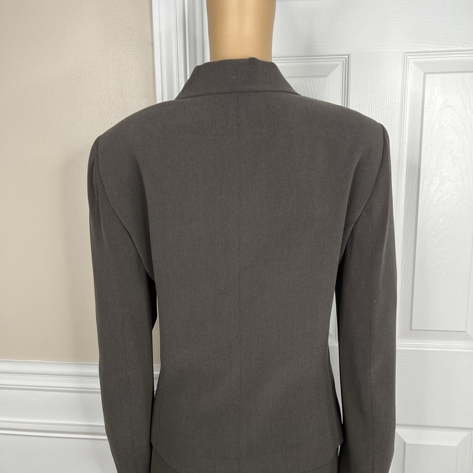 Tahari ASL Women Polyester Skirt Suit 12 Pickle Green Lined Maxi 2PC