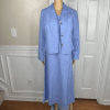 Talbots Linen Rayon Dress Suit 8 Light Blue Sleeveless Business Cocktail 2PC