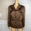 Blacktie Oleg Cassini Neimann Marcus Silk Like Blazer Size 14 Brown Lined 1PC