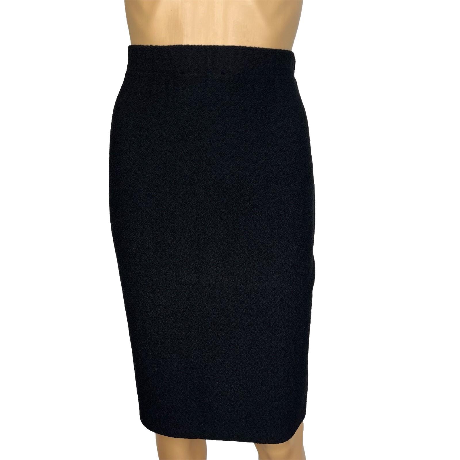 10-3413.jpg ST JOHN Collection By Marie Gray Tight Knit Stretch Skirt Size 8 Black Pencil