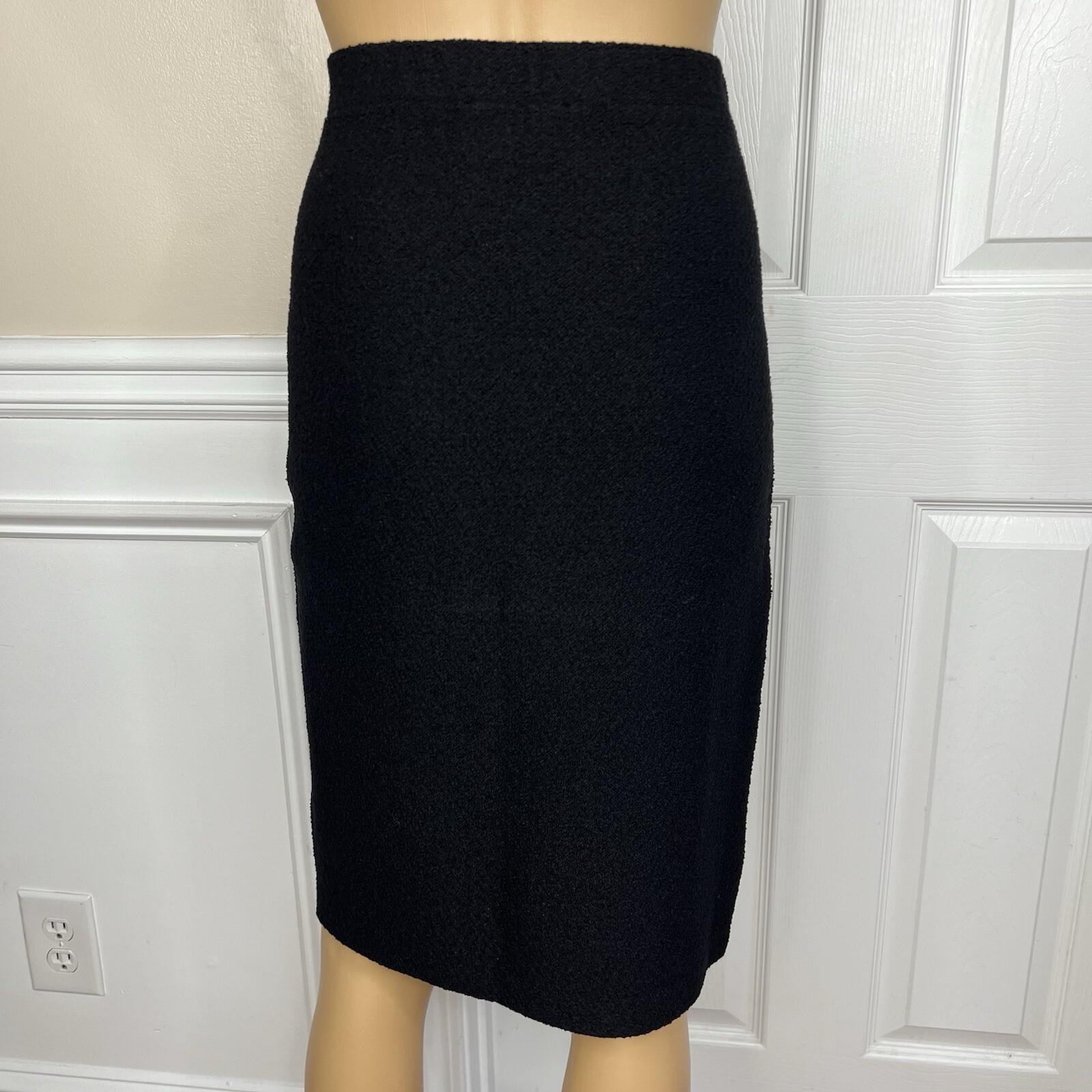 10-3416.jpg ST JOHN Collection By Marie Gray Tight Knit Stretch Skirt Size 8 Black Pencil