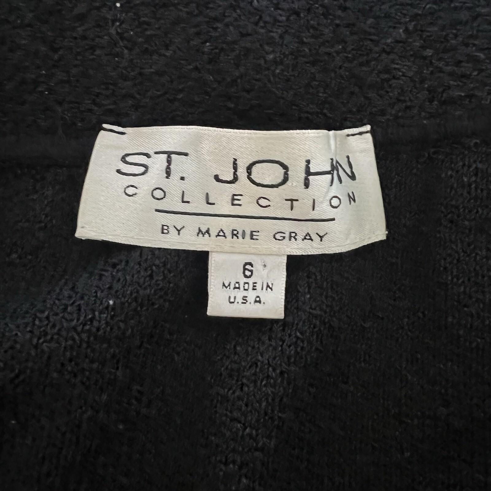 10-3418.jpg ST JOHN Collection By Marie Gray Tight Knit Stretch Skirt Size 8 Black Pencil