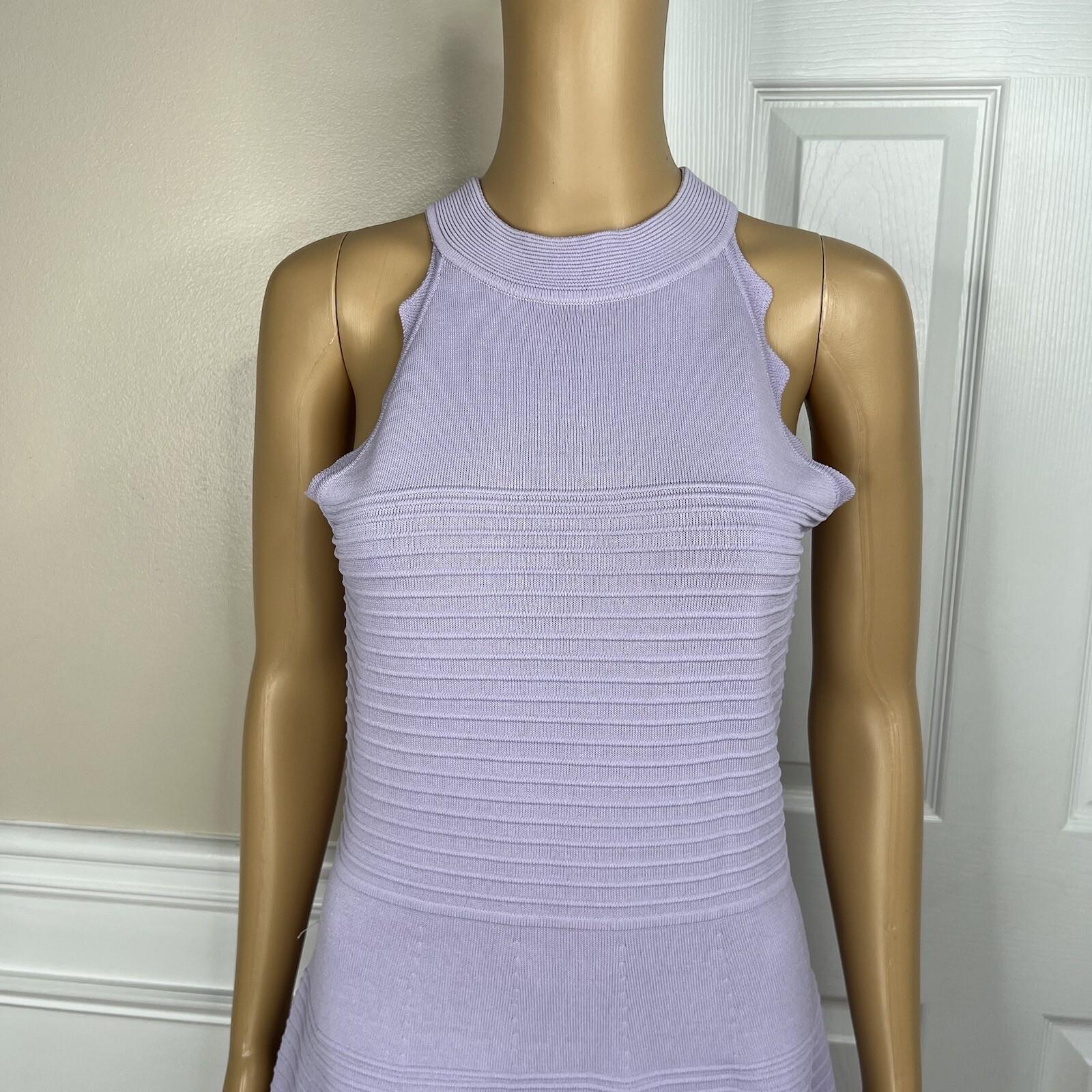 Eliza J Dylan's Tight Knit Dress Size M Lilac Scalloped Fit Flare Sweetheart