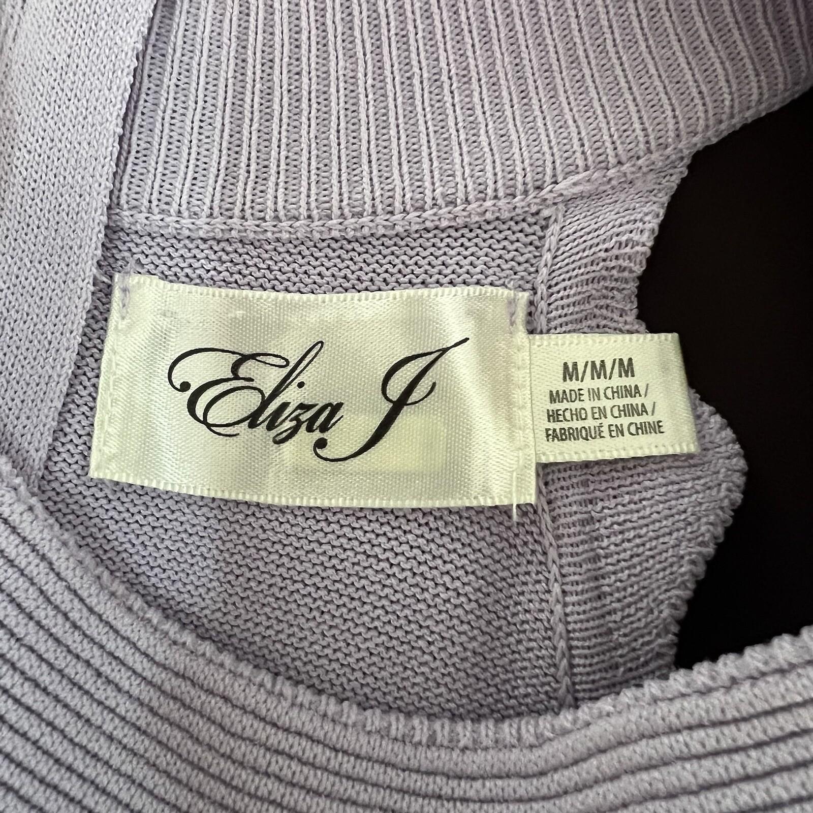 Eliza J Dylan's Tight Knit Dress Size M Lilac Scalloped Fit Flare Sweetheart