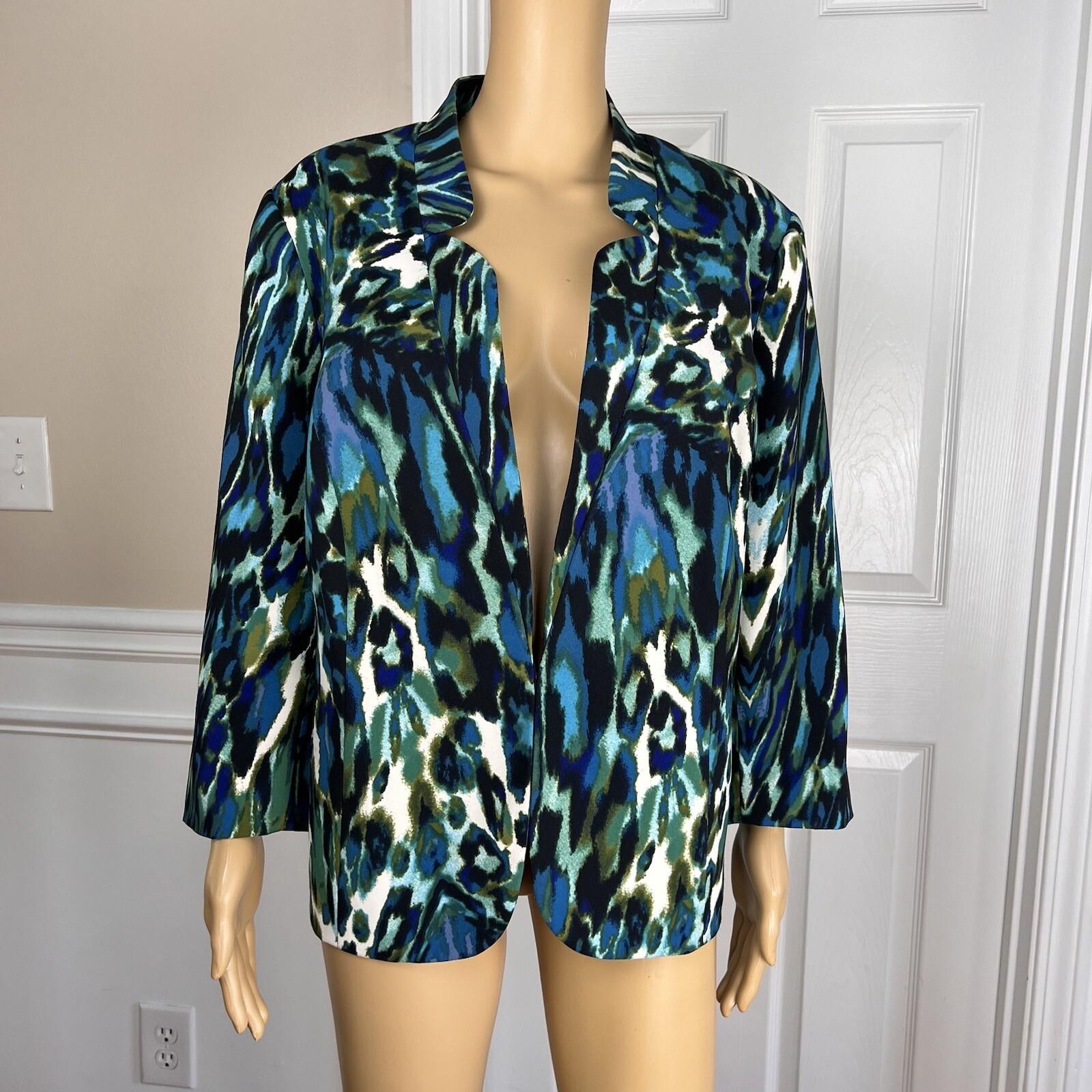 10-3429.jpg KASPER Women Polyester Spandex Pant Size 16 Suit Size 16W Multicolor Lined 2PC
