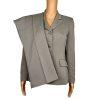 Le Suit Polyester Pant Suit Size 4P Beige Single Breasted Lined 2PC Pockets