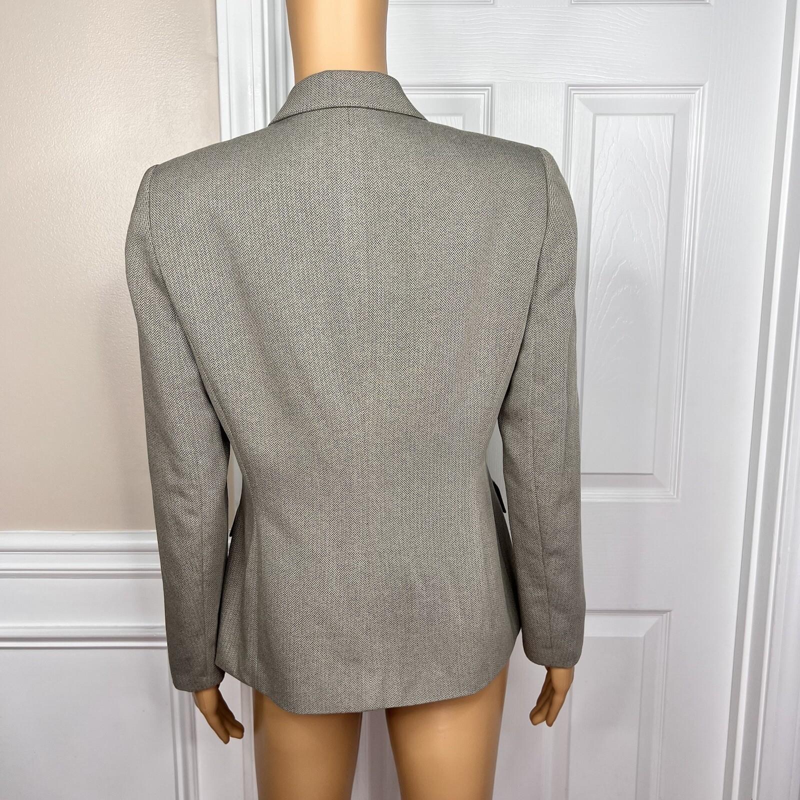 Le Suit Polyester Pant Suit Size 4P Beige Single Breasted Lined 2PC Pockets