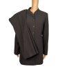 10-3446.jpg LARRY LEVINE 2PC Brown Polyester Lined Mid Length Career Pant Suit Size 8