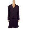 10-3467.jpg JOHN MEYER 2PC Plum Polyester Velvet Lined Flared Cocktail Skirt Suit 18